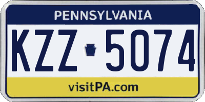 PA license plate KZZ5074