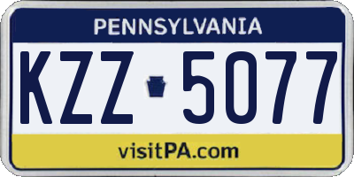 PA license plate KZZ5077