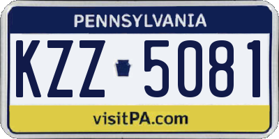 PA license plate KZZ5081