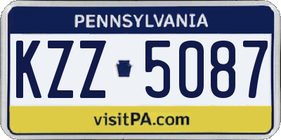PA license plate KZZ5087