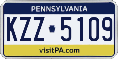PA license plate KZZ5109