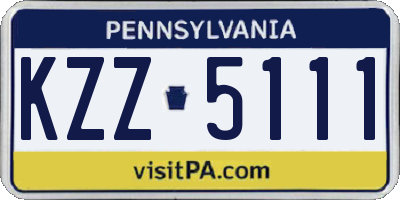 PA license plate KZZ5111