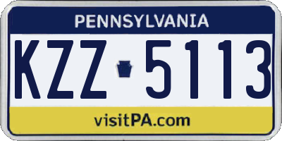 PA license plate KZZ5113
