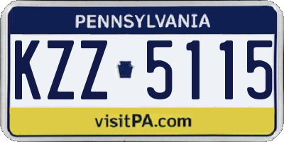 PA license plate KZZ5115