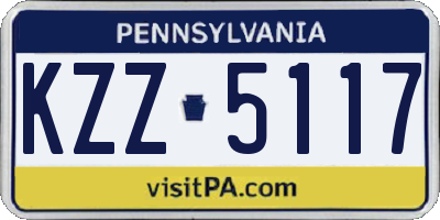 PA license plate KZZ5117