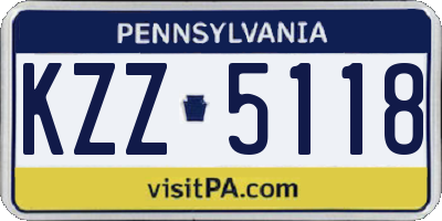 PA license plate KZZ5118