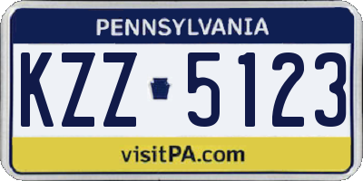 PA license plate KZZ5123