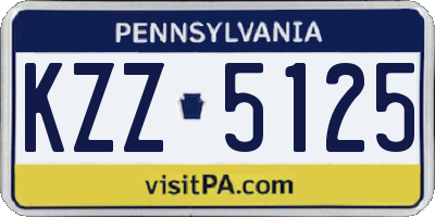 PA license plate KZZ5125