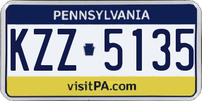 PA license plate KZZ5135