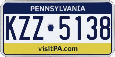 PA license plate KZZ5138
