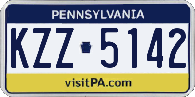 PA license plate KZZ5142