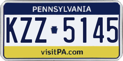PA license plate KZZ5145