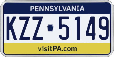 PA license plate KZZ5149