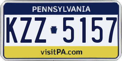 PA license plate KZZ5157
