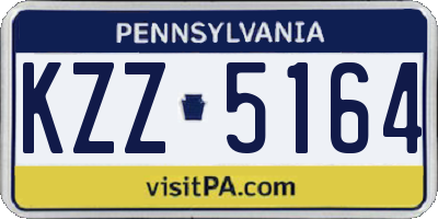 PA license plate KZZ5164