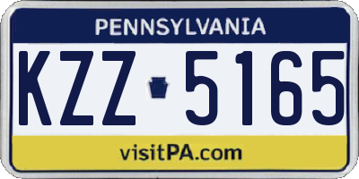 PA license plate KZZ5165