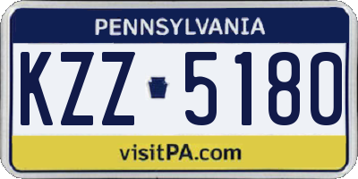 PA license plate KZZ5180