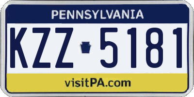 PA license plate KZZ5181