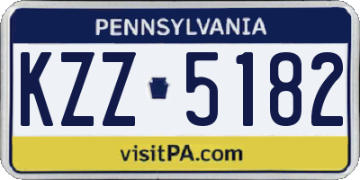 PA license plate KZZ5182