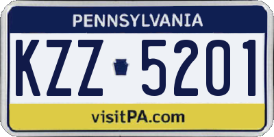 PA license plate KZZ5201