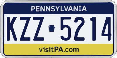 PA license plate KZZ5214