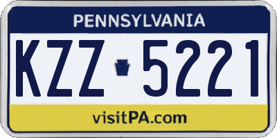 PA license plate KZZ5221