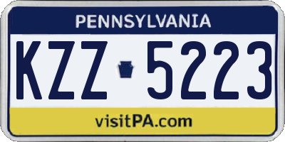 PA license plate KZZ5223
