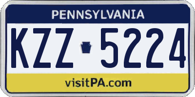 PA license plate KZZ5224