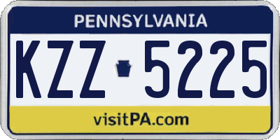 PA license plate KZZ5225
