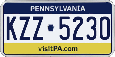PA license plate KZZ5230