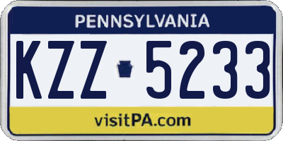 PA license plate KZZ5233