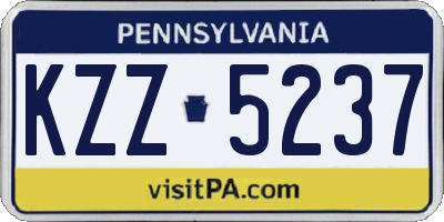 PA license plate KZZ5237