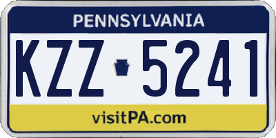 PA license plate KZZ5241
