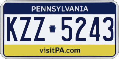 PA license plate KZZ5243