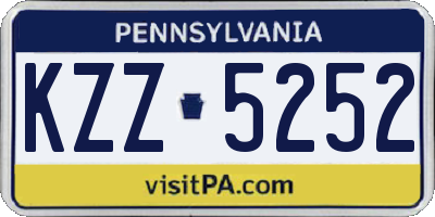 PA license plate KZZ5252