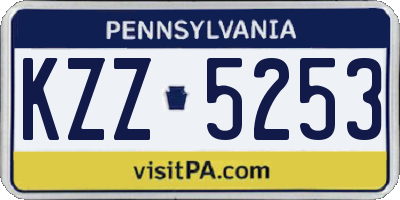 PA license plate KZZ5253