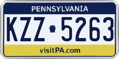 PA license plate KZZ5263