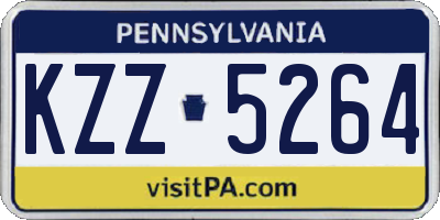 PA license plate KZZ5264
