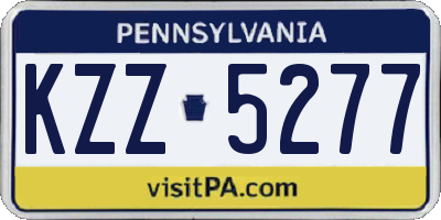 PA license plate KZZ5277