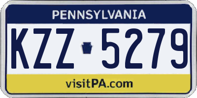 PA license plate KZZ5279