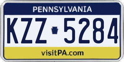PA license plate KZZ5284
