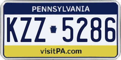 PA license plate KZZ5286