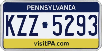 PA license plate KZZ5293