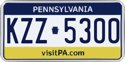 PA license plate KZZ5300