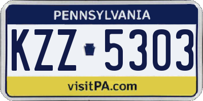 PA license plate KZZ5303