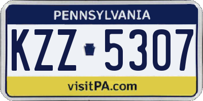 PA license plate KZZ5307