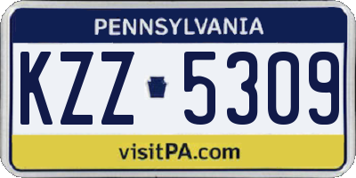 PA license plate KZZ5309
