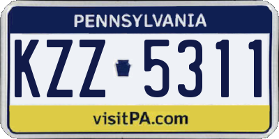 PA license plate KZZ5311