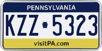 PA license plate KZZ5323