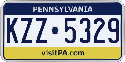 PA license plate KZZ5329